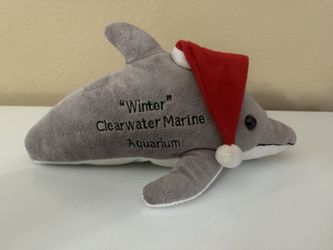 WINTER DOLPHIN TALE NO TAIL PLUSH CLEARWATER MARINE NWT 14" santa hat AQUARIUM