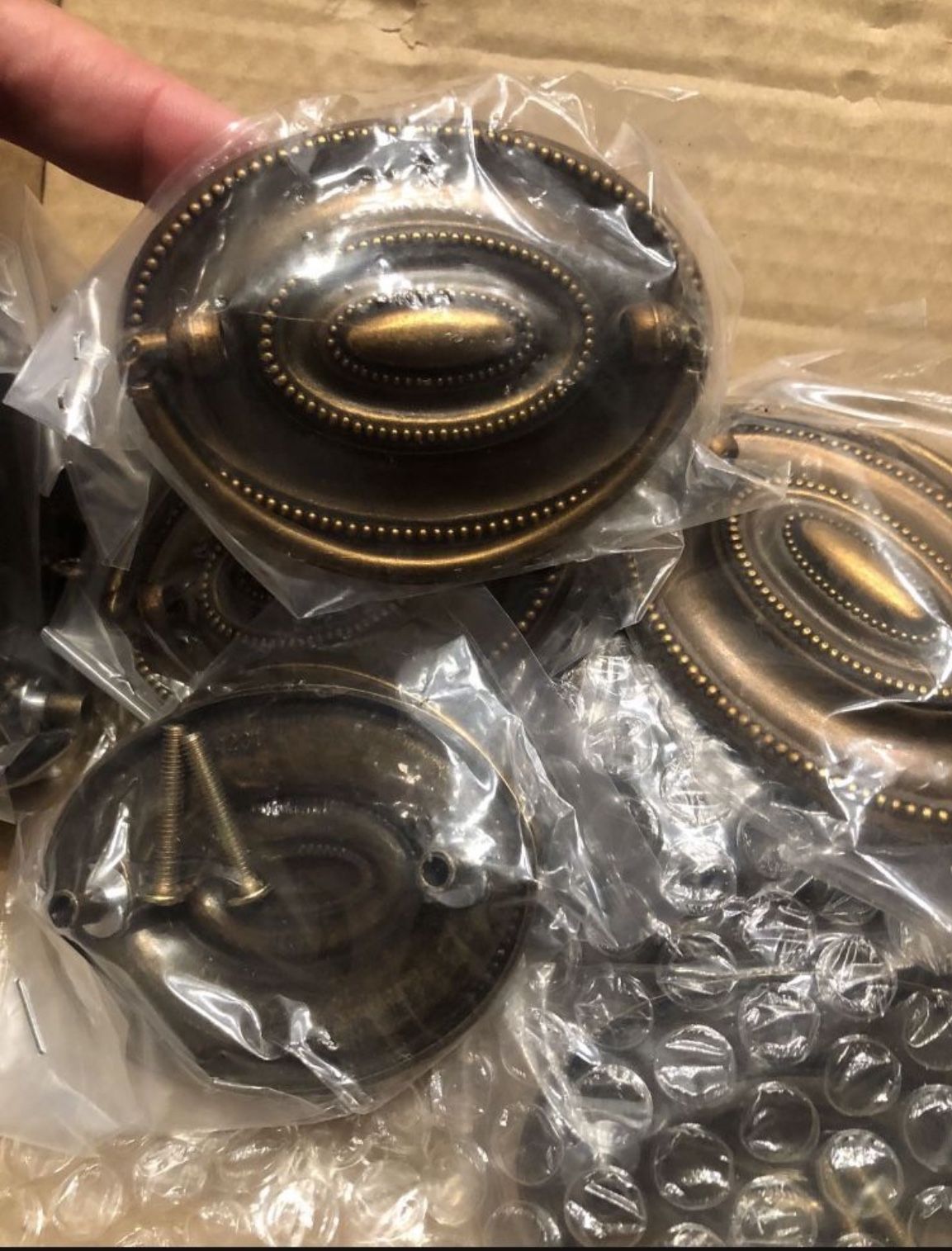 Knob Deals #1165 Furniture Dresser Pull, Oval, 2-1/4" c - c, Antique English Finish - 10 Pack