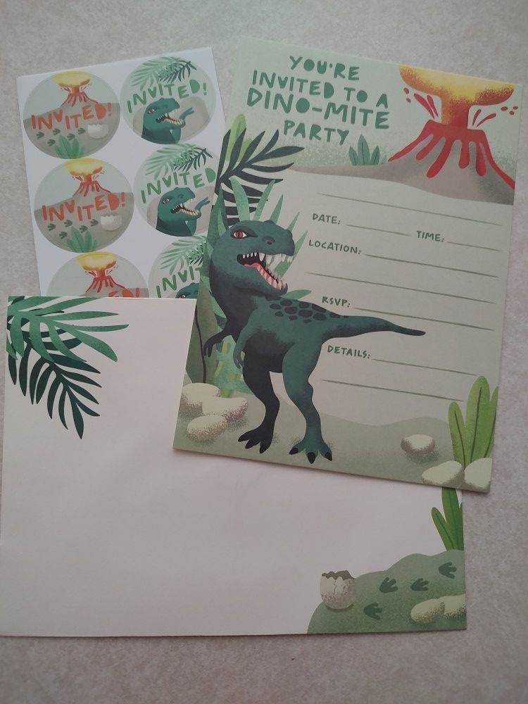 Dino Party Invites (20 Count)