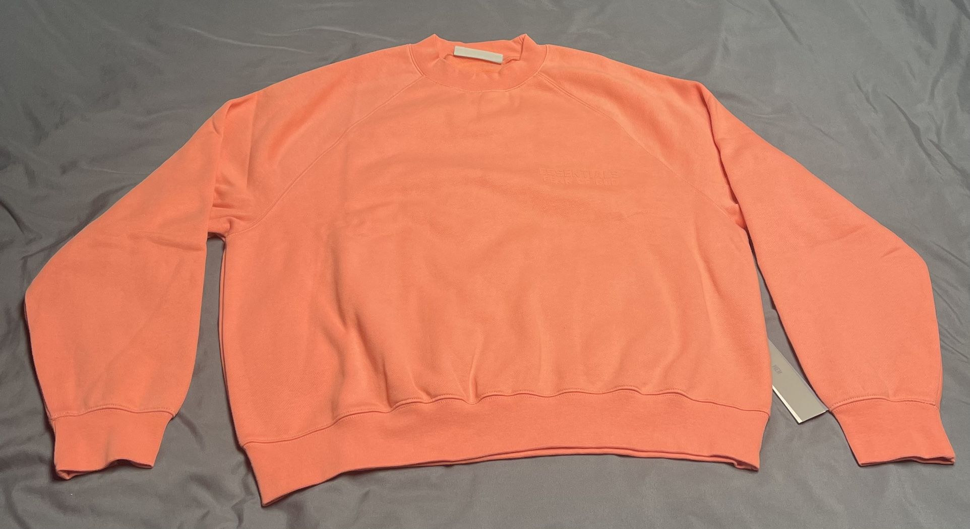 Men’s Fear of God FOG Essentials Sweatshirt Pullover Crewneck Coral - Size Small