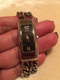 Guess silver tone chain-link woman's watch
