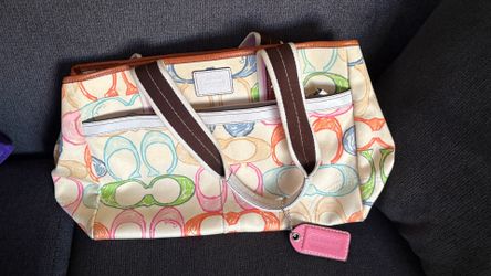 Vintage Coach scribble tote bag