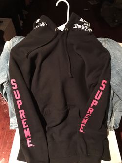 Black Supreme x Trasher Pullover Hoodie ( size: Medium)