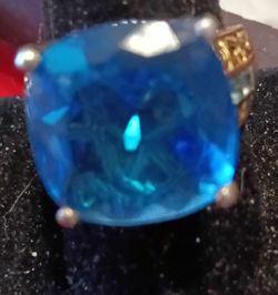 natural Swiss Topaz Ring 6ct Sterling Silver