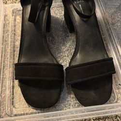 Black Wedge Heels 
