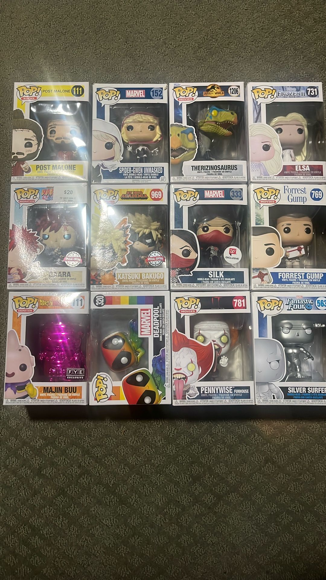 12 Funko pops 1 for $20 all for $180