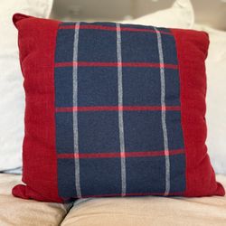 Plaid Zippered Throw Pillow 18” (Custom Made) - Blue / Red