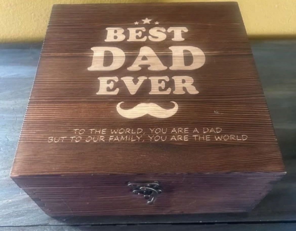 New Best Dad Ever Whiskey Box, Glass Set. Great Gift!