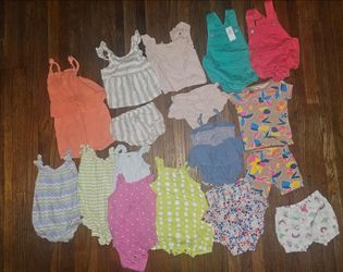 Baby girls onesies shirt shorts overall old navy carters 18 m 18-24 months