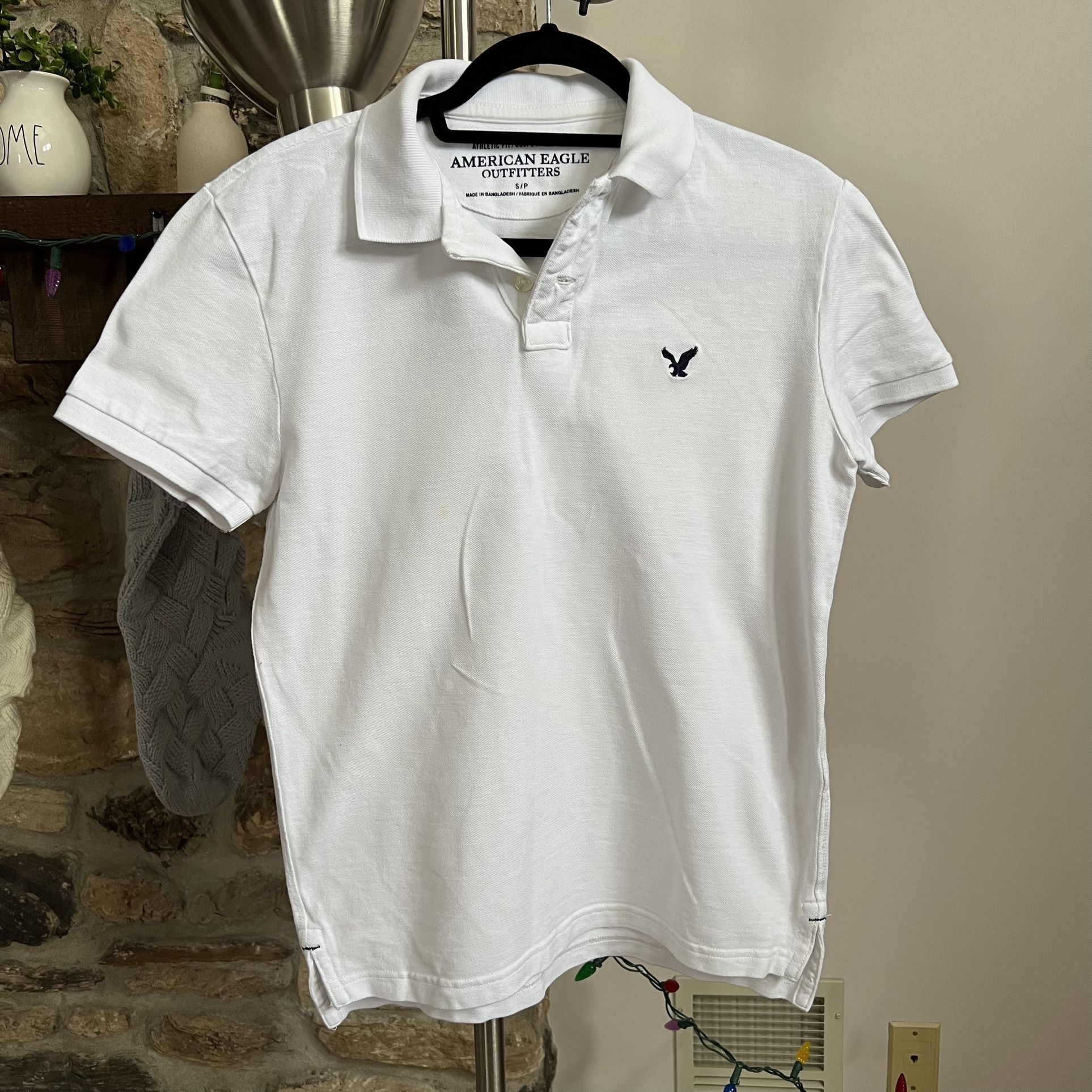 American Eagle Women White Polo Shirt