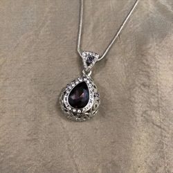 White Gold Plated Crystals Necklace