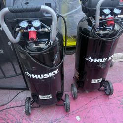 Husky 20 Gal. 200 PSI Oil Free Portable Vertical Electric Air Compressor like  new  $210 