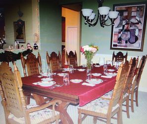 Solid wood dining table