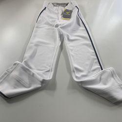 Easton Mako 2 Youth Small Baseball Pant White w/ Black Piping Adjustable Length