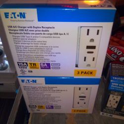 #2-Eating AC Charger USB 15 Amp 125 Volt 5 Amp USB AC Three Pack