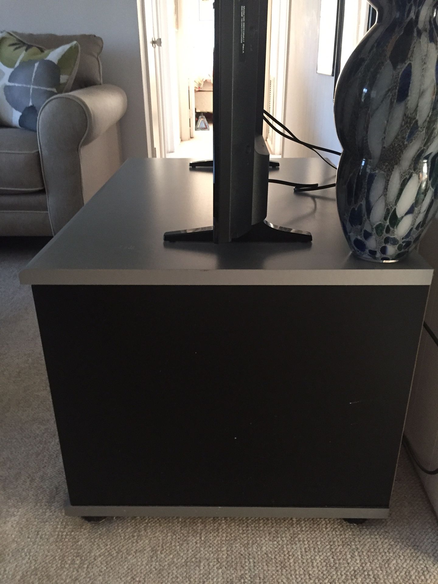 Black & Grey Wood 3ft. By 2ft. TV Stand