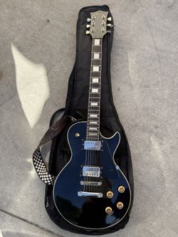 Vintage Cameo Les Paul Style Electric Guitar (Black) w/ Bag & Strap