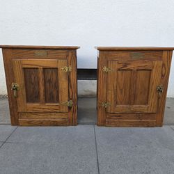 Retro White Clad Cabinet Nightstand Ice Box style Table by Simmons Hardware