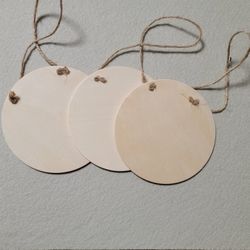 3 Hanging Wooden Discs