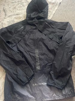 Salomon Black Hooded Windbreaker Jacket