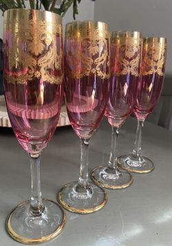 Vintage Murano Italian Champagne Glasses