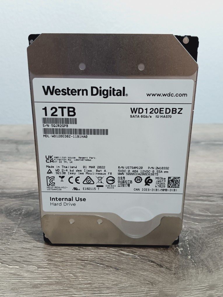 12 TB  Western Digital Internal Hard Drive