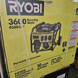 RYOBI 3600-Watt Recoil
Start Gasoline
Powered Portable
Generator with CO
Shutdown