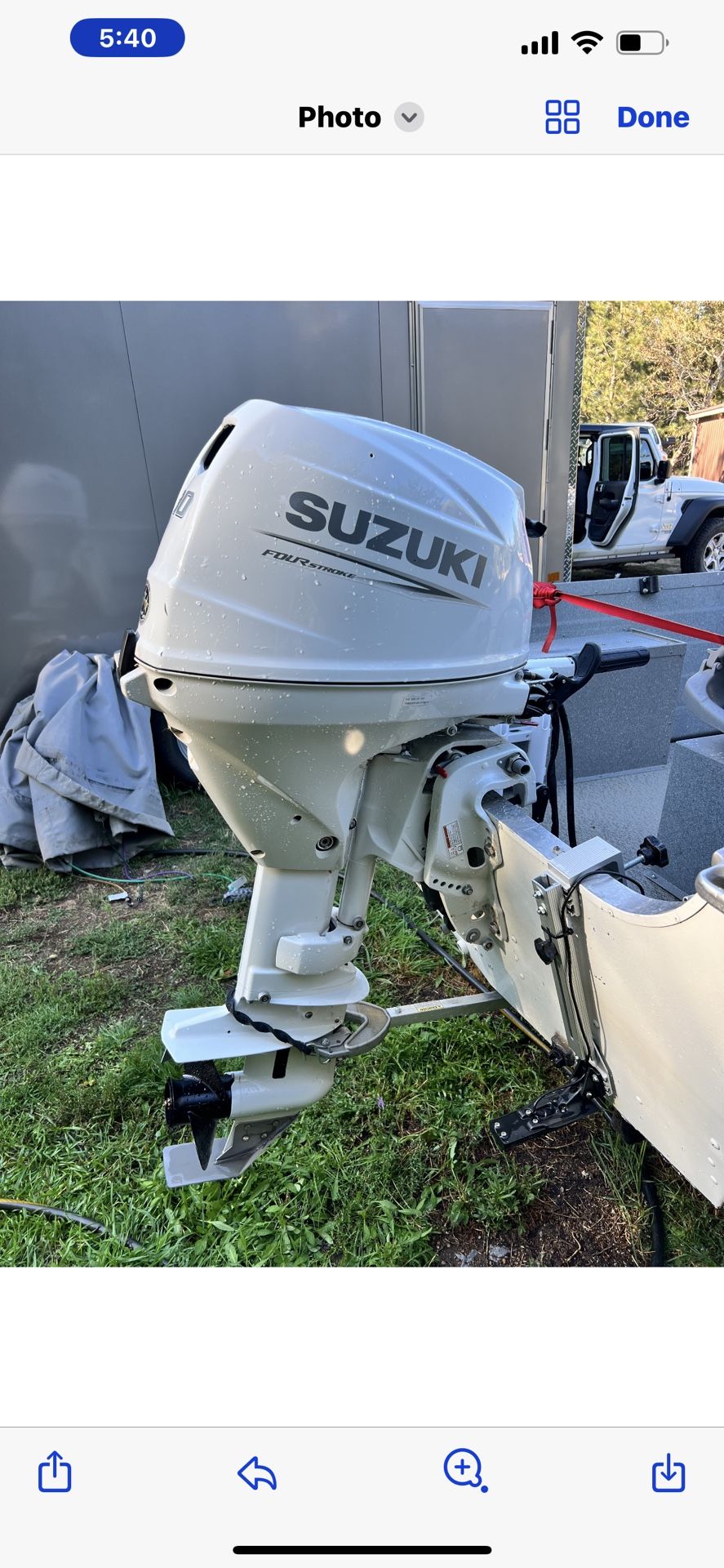 SUZUKI DF30A 4 Stroke BOAT MOTOR. BEW