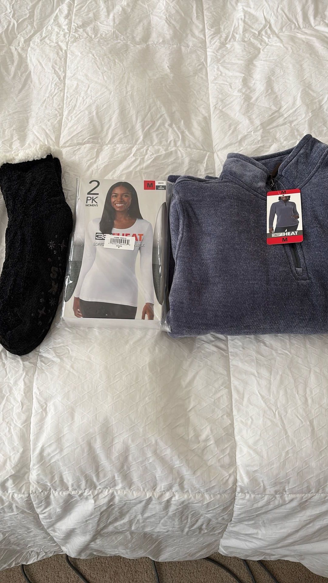 32 Degree Heat Pullover, Long Sleeve Under Garment & Warm Socks