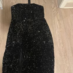 Fashion, Nova Sequence, Strapless, Black Dress