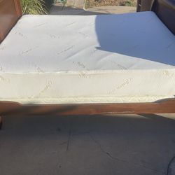 Queen bed frame & mattress set