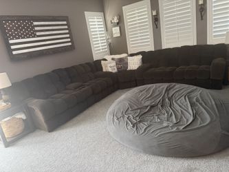 Chocolate Brown Microsuede Sectional