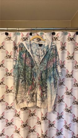 Floral Embellished Zip-Up Hoodie