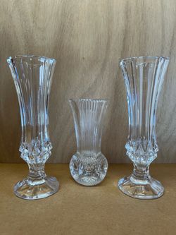 3 Glass Vases