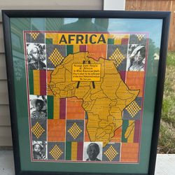 Framed Africa Map Art