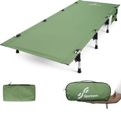 Sportneer Camping Cot, Folding Cots Lever Lock Portable Lightweight Sleeping Camping Bed for Adults Outdoor Travel Backpacking Camp Hiking Supports 33