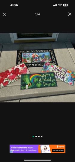 Outdoor Welcome Mats With 4- Seasonal Interchangeable Inserts $10 each set of 5 pcs or 2 sets for $15