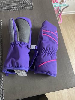 Kids Purple Snow Mittens with Zipper