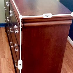 Wooden Dresser With Hidden Top Compartment With  Mirror