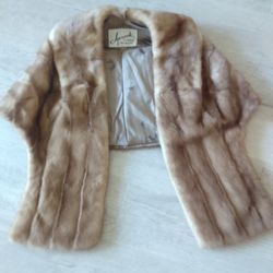 Authentic Mink Fur Shawl Vintage 