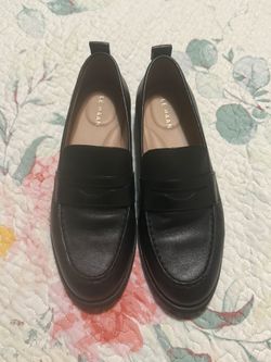 Cole Haan Black Leather Loafers Women’s 7.5 Stassi Penny Like New