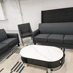 Couch Set With Coffee Table And Two Love Chairs 