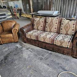Couch and chair leather