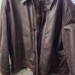 Men's Leather Jacket Coat Sz XXL