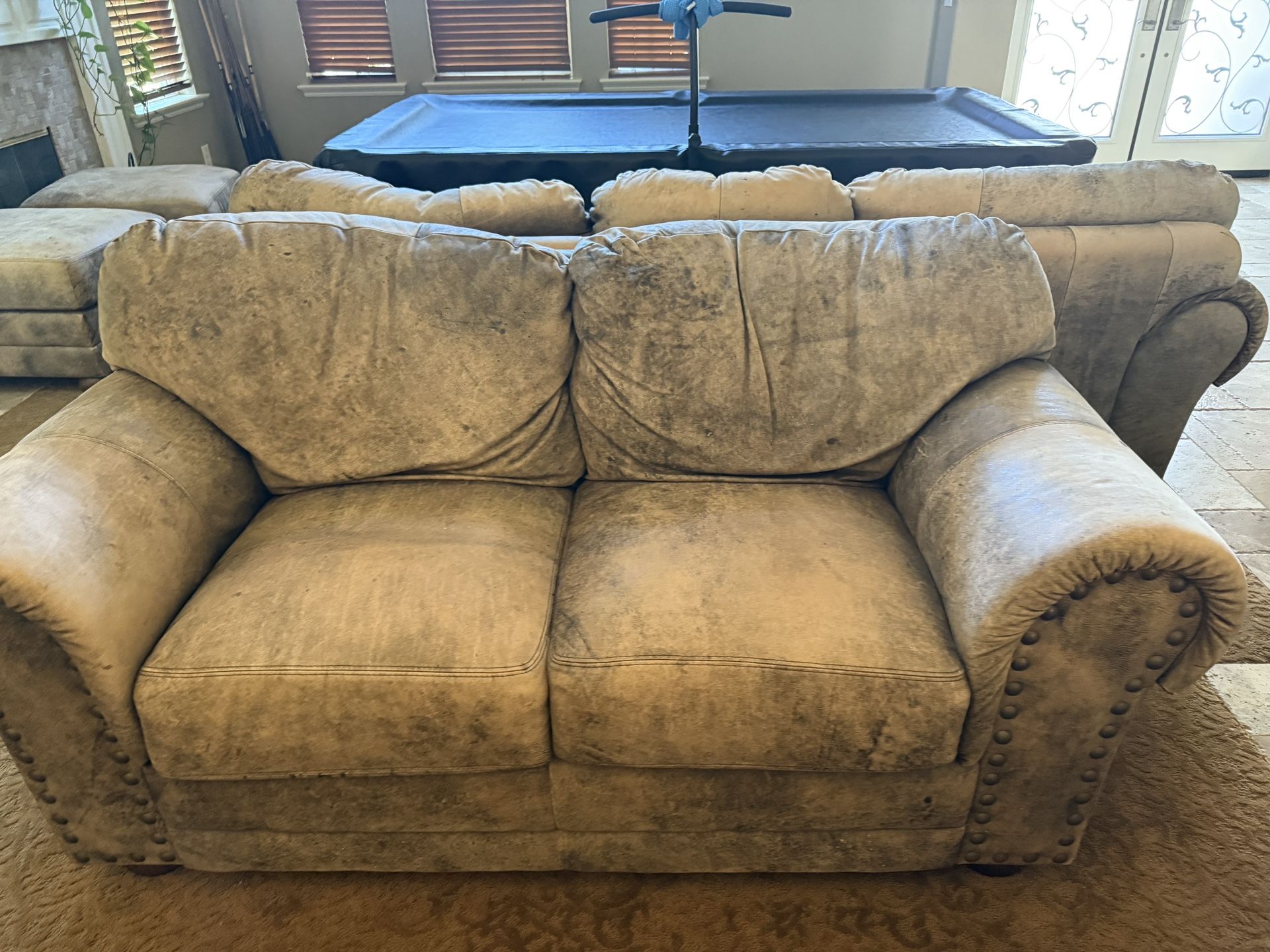 FREE Couch Loveseat Ottomans