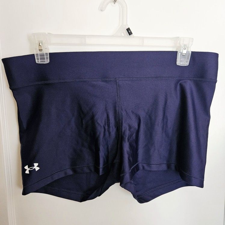 NWT Under Armour Compression Mid Rise Shorty Shorts XXL Navy Blue