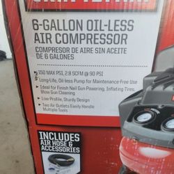 A brand new 6 gallon air compressor gor sale