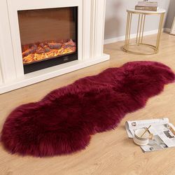 Luxury Soft Chair Couch Cover Area Rug Bedroom Floor Sofa Living Room (2 x 6 ft, Burgundy)