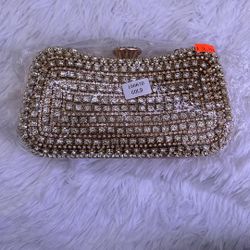 ✨ NEW Bam Forever Gold Rhinestone Frame Clutch Evening Bag ✨