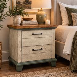 Vintage Refinished 2-Drawer Nightstand / Accent Chest
